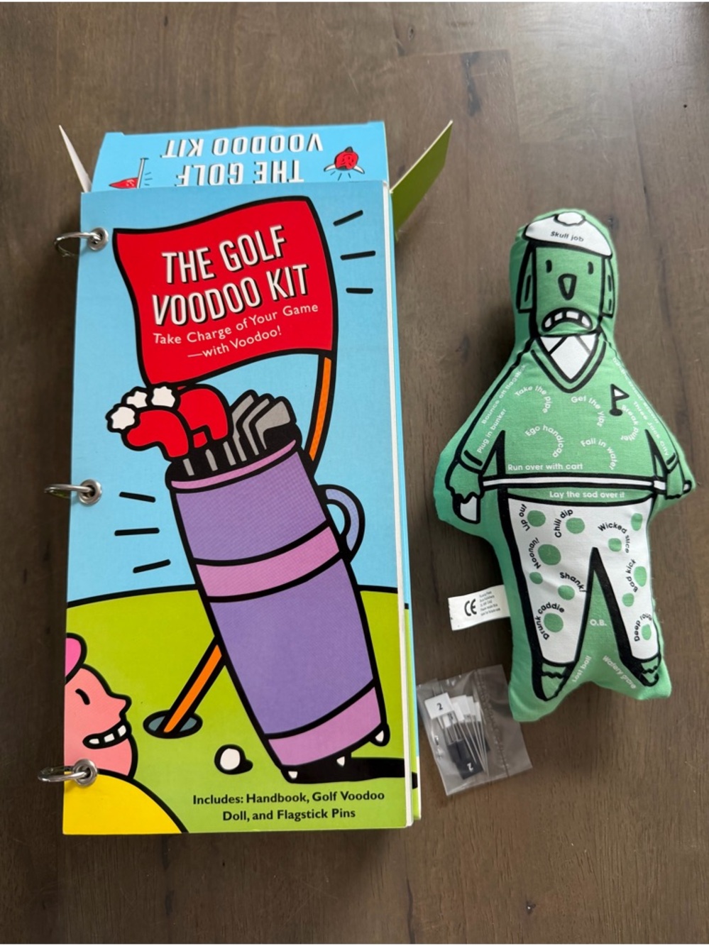 NEW The Golf Voodoo Kit Full Size Handbook Doll Flagstick Pins Book Golf Fans